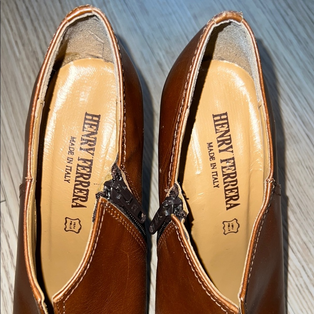 Henry Ferrera Size 37 Brown Leather Women's Heels - Picture 5 of 10